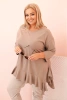 Women's Plus Size blouse with cotton, featuring a pocket and rolled sleeves kiwi