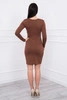 Dress fitted with a cut under the bust brown