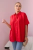 Хлопковая рубашка с короткими рукавами красный