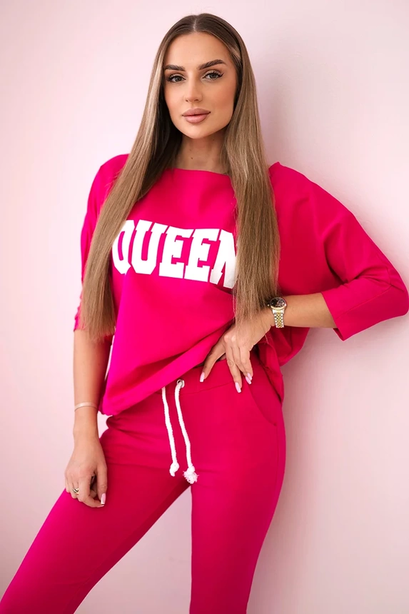 Sada s potlačou Queen fuchsie
