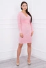 Dress fitted with a cut under the bust powder pink
