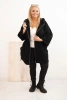 Women's Plus Size coat with a hood and zipper black