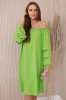 Spanish dress with decorative sleeves bright green