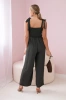 Strappy jumpsuit with ruffled top khaki