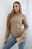 Pullover mit Diamanten über dem Kopf dunkelbeige