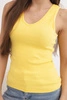 Women's cotton tank top with a V-neck yellow