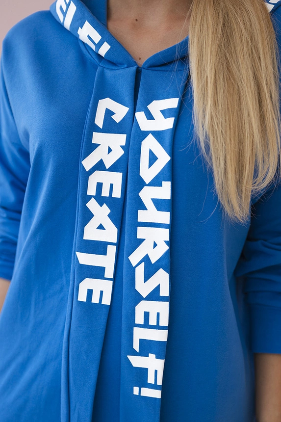 Oversize džínové šaty s kapucí