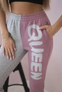 Women's sweatpants with QUEEN inscription dark pink