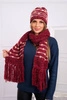 Damenset mit Schal Anika K304 burgundy