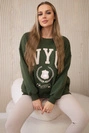 Bavlněná souprava, zateplená mikina + legíny khaki