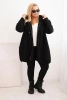 Dámská mikina Plus Size s kapucí a zipem černá