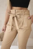 Vorne gebundene Lederhose beige