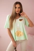 V-neck sweater blouse mint