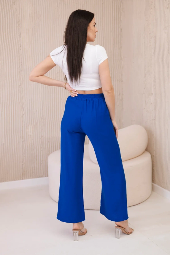 Viscose wide-leg trousers cornflower