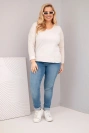 Moteriška Plus Size marškinėliai su V formos iškirpte ir ilgesne nugarėle bežiniai