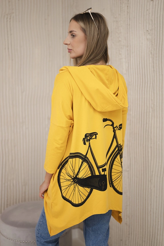 Mikina s potlačou na bicykli horčica