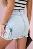 Džínová elastická sukně s bočními kapsami S/M-L/XL