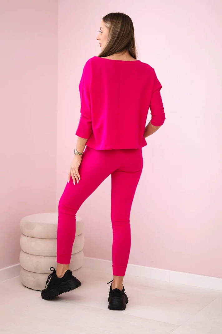 Set with Queen print fuchsia