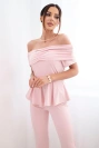 Damen-Baumwollset mit kurzärmligem Oberteil und Shorts gelb