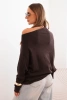 Women's asymmetrical batwing viscose sweater brown