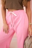 Butter trousers tied at the waist pink