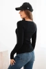 Women's viscose sweater with a round neckline and fitted style black