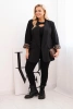 Damenjacke Plus Size mit Futter in Leopardenmuster schwarz