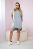Kapuzenkleid mit längerem Rücken grau