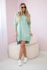 Dress with a hood and longer back dark mint