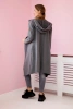 Long cardigan with hood graphite