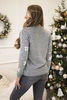 Christmas motif sweater gray