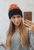 Dámska čiapka Samara K346 čierna+oranžová neónová