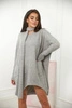 Sweater with pockets and waist tie grey