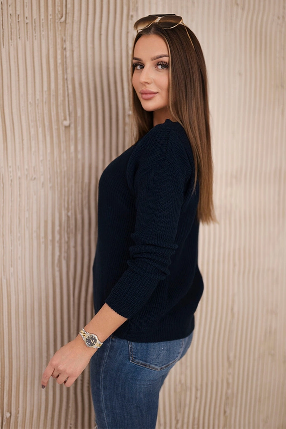 Pullover mit V-Ausschnitt navyblau