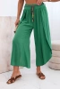 Women's viscose trousers with leg slit green