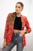 Cotton jacket with a colorful print red