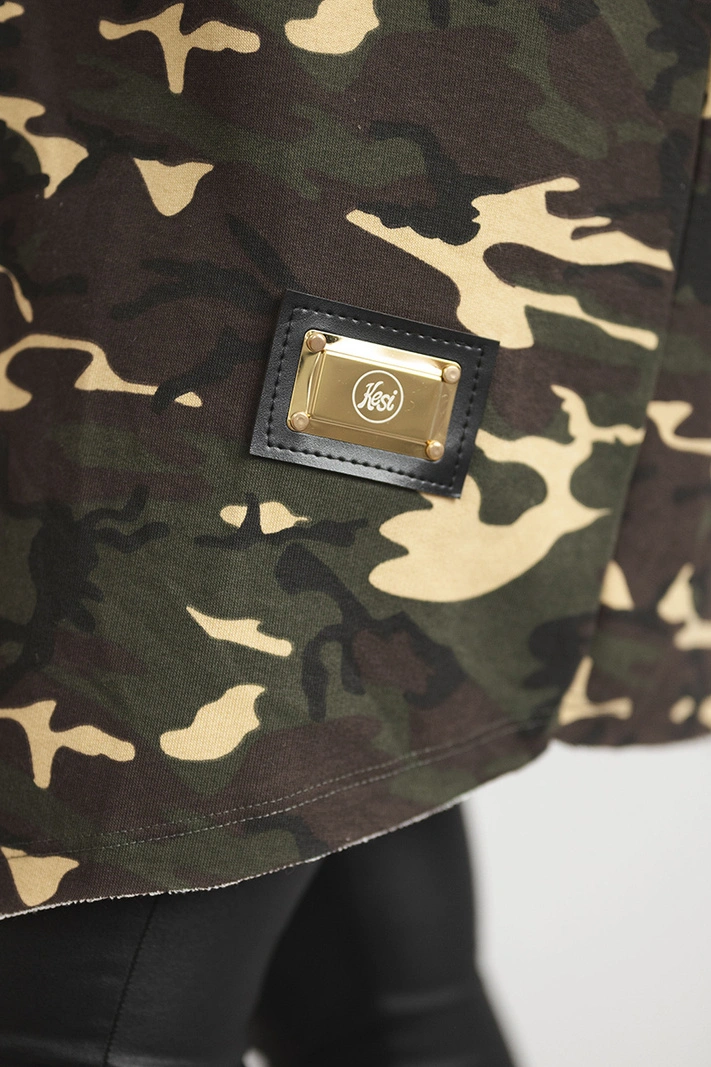 Coatee with subtitles khaki+beige