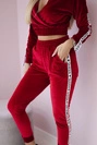 Veloursset mit Aufschrift Queen red