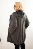 Women's Plus Size cotton hoodie with a zipper graphite