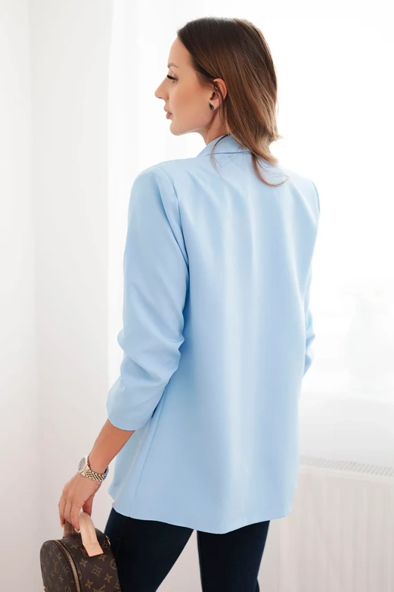 Women's unbuttoned blazer with lining S/M blue