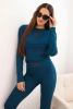 Women's cotton set with long sleeves and leggings teal