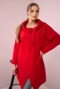 Tunic with envelope front Oversize red