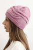 Women's winter wool hat with decorative weave K429 light purple