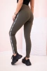 Women's sweatpants with side stripes and drawstring waist khaki
