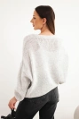 Women's sweater with V-neck and buttons gray