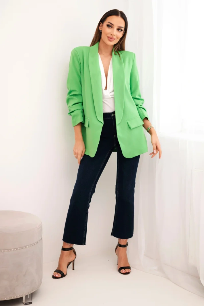 Elegant lapel blazer neon green