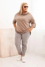 Plus Size women's blouse with cotton in a loose fit with a water neckline fango