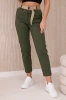 Trousers with wide belt khaki