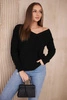 Sweater with V neckline black