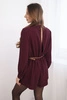 Eleganter Damen-Jumpsuit mit Gürtel und langen Ärmeln bordeaux